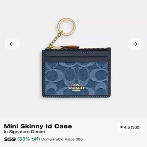 Coach Denim Mini Skinny ID Case